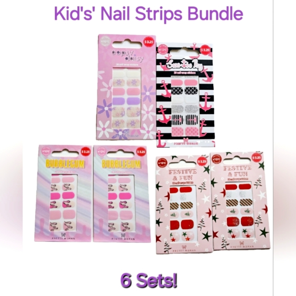 NWT 6-SET KID'S' NAIL STRIPS BUNDLE!